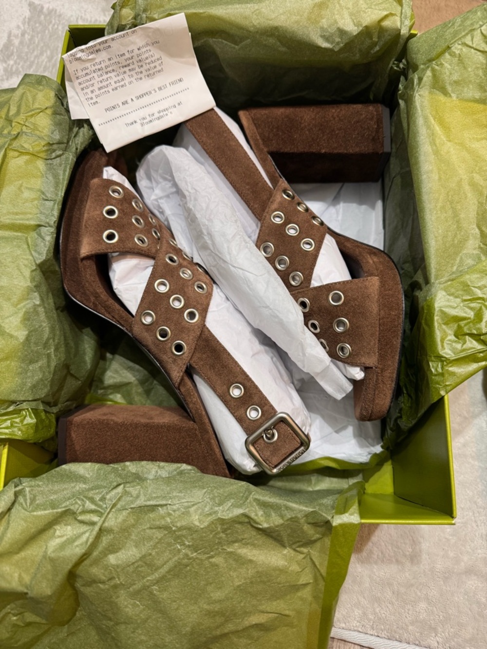 NWT Tory Burch Cross Band Suede Heel Sandals, Mustang, Size 8 - Picture 12 of 16